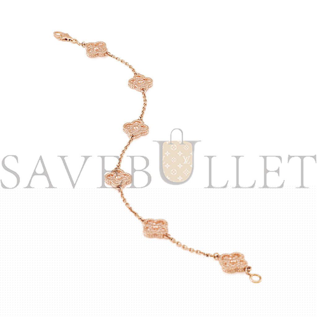 V*N CL*F arpels sweet alhambra bracelet, 6 motifs - rose gold vcaro8dd00